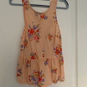 Floral Peach Tank Top